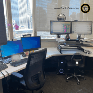 Example of dental office dual-monitor display