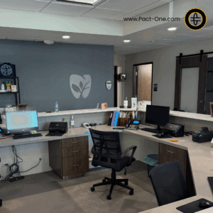 Example of established dental practice administrative workstation setups