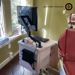 Example of established dental practice operatory workstation setup