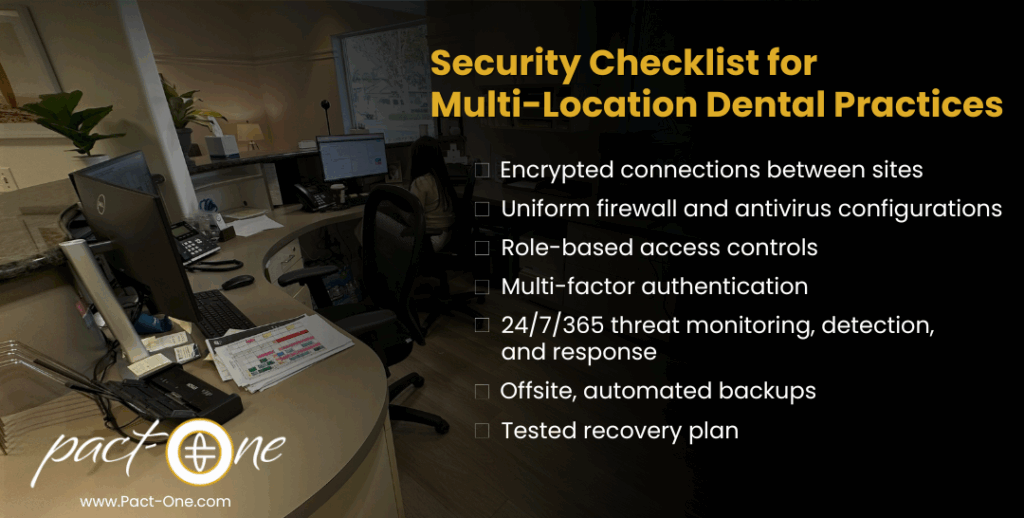 Security checklist for multi-location dental practices