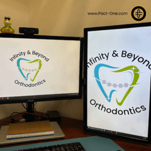 Example of practice manager's dual-monitor display